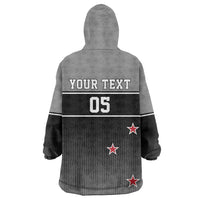 Custom New Zealand Cricket Wearable Blanket Hoodie Black Cap Unbeatable LT05 - Polynesian Pride