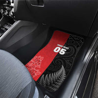 New Zealand And England Rugby Custom Car Mats Red Rose Mix Maori Pattern LT05 - Polynesian Pride