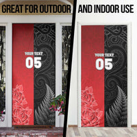 New Zealand And England Rugby Custom Door Cover Red Rose Mix Maori Pattern LT05 - Polynesian Pride