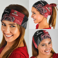 New Zealand And England Rugby Neck Gaiter Red Rose Mix Maori Pattern - Polynesian Pride