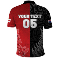 New Zealand And England Rugby Custom Polo Shirt Red Rose Mix Maori Pattern LT05 - Polynesian Pride