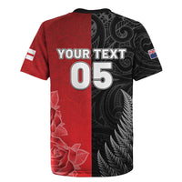 New Zealand And England Rugby Custom Rugby Jersey Red Rose Mix Maori Pattern LT05 - Polynesian Pride