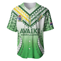 Custom Cook Islands Avaiki Rugby Baseball Jersey Go Champions LT05 Green - Polynesian Pride
