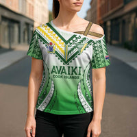 Custom Cook Islands Avaiki Rugby Cross Shoulder Shirt Go Champions LT05 - Polynesian Pride