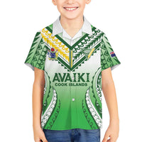 Custom Cook Islands Avaiki Rugby Family Matching Off Shoulder Maxi Dress and Hawaiian Shirt Go Champions - Polynesian Pride