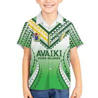 Custom Cook Islands Avaiki Rugby Family Matching Off Shoulder Short Dress and Hawaiian Shirt Go Champions - Polynesian Pride