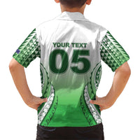 Custom Cook Islands Avaiki Rugby Family Matching Short Sleeve Bodycon Dress and Hawaiian Shirt Go Champions - Polynesian Pride