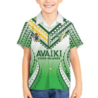 Custom Cook Islands Avaiki Rugby Family Matching Short Sleeve Bodycon Dress and Hawaiian Shirt Go Champions - Polynesian Pride