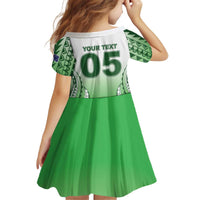 Custom Cook Islands Avaiki Rugby Kid Short Sleeve Dress Go Champions LT05 - Polynesian Pride