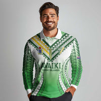 Custom Cook Islands Avaiki Rugby Long Sleeve Polo Shirt Go Champions - Polynesian Pride