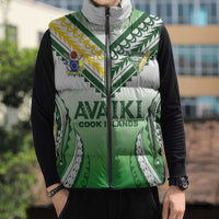 Custom Cook Islands Avaiki Rugby Sleeveless Puffer Jacket Go Champions - Polynesian Pride