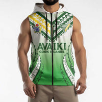 Custom Cook Islands Avaiki Rugby Sleeveless Zip Hoodie Go Champions - Polynesian Pride