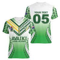 Custom Cook Islands Avaiki Rugby Women V-Neck T-Shirt Go Champions LT05 - Polynesian Pride