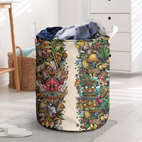 Hawaii And Japan Laundry Basket Tiki With Oni Mask LT05 Colorful - Polynesian Pride