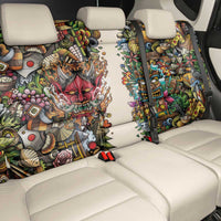 Hawaii And Japan Back Car Seat Cover Tiki With Oni Mask LT05 - Polynesian Pride