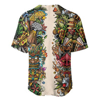 Hawaii And Japan Baseball Jersey Tiki With Oni Mask LT05 - Polynesian Pride