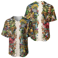 Hawaii And Japan Baseball Jersey Tiki With Oni Mask LT05 - Polynesian Pride