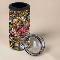 Hawaii And Japan 4 in 1 Can Cooler Tumbler Tiki With Oni Mask LT05 - Polynesian Pride