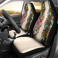 Hawaii And Japan Car Seat Cover Tiki With Oni Mask - Polynesian Pride