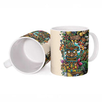 Hawaii And Japan Ceramic Mug Tiki With Oni Mask LT05 - Polynesian Pride
