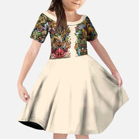 Hawaii And Japan Family Matching Off Shoulder Maxi Dress and Hawaiian Shirt Tiki With Oni Mask - Polynesian Pride