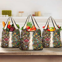 Hawaii And Japan Grocery Bag Tiki With Oni Mask - Polynesian Pride