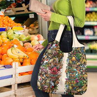 Hawaii And Japan Grocery Bag Tiki With Oni Mask - Polynesian Pride