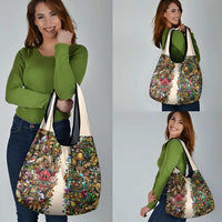 Hawaii And Japan Grocery Bag Tiki With Oni Mask - Polynesian Pride