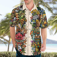 Hawaii And Japan Hawaiian Shirt Tiki With Oni Mask - Polynesian Pride