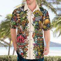Hawaii And Japan Hawaiian Shirt Tiki With Oni Mask LT05 - Polynesian Pride