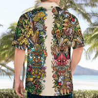 Hawaii And Japan Hawaiian Shirt Tiki With Oni Mask LT05 - Polynesian Pride