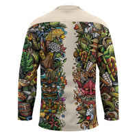 Hawaii And Japan Hockey Jersey Tiki With Oni Mask LT05 - Polynesian Pride