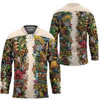 Hawaii And Japan Hockey Jersey Tiki With Oni Mask LT05 - Polynesian Pride
