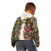 Hawaii And Japan Kid Hoodie Tiki With Oni Mask - Polynesian Pride