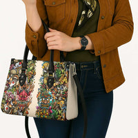 Hawaii And Japan Leather Bag Tiki With Oni Mask - Polynesian Pride