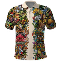 Hawaii And Japan Polo Shirt Tiki With Oni Mask LT05 Colorful - Polynesian Pride
