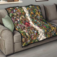 Hawaii And Japan Quilt Tiki With Oni Mask - Polynesian Pride