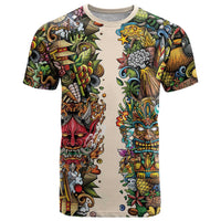 Hawaii And Japan T Shirt Tiki With Oni Mask LT05 Colorful - Polynesian Pride