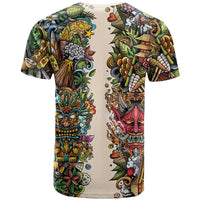 Hawaii And Japan T Shirt Tiki With Oni Mask LT05 - Polynesian Pride