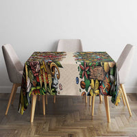 Hawaii And Japan Tablecloth Tiki With Oni Mask LT05 - Polynesian Pride