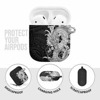 Hawaiian And Japanese Culture AirPods Case Irezumi Dragon With Polynesian Pattern Black LT05 - Polynesian Pride