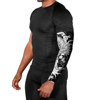 Hawaiian And Japanese Culture Arm Sleeves Irezumi Dragon With Polynesian Pattern Black LT05 - Polynesian Pride