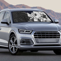 Hawaiian And Japanese Culture Auto Sun Shade Irezumi Dragon With Polynesian Pattern Black - Polynesian Pride