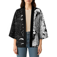 Hawaiian And Japanese Culture Kimono Irezumi Dragon With Polynesian Pattern Black - Polynesian Pride