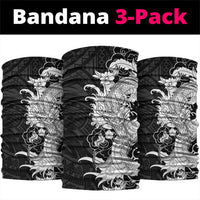Hawaiian And Japanese Culture Neck Gaiter Irezumi Dragon With Polynesian Pattern Black LT05 package One Size: 25*50cm Black - Polynesian Pride