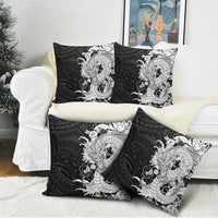 Hawaiian And Japanese Culture Pillow Cover Irezumi Dragon With Polynesian Pattern Black - Polynesian Pride