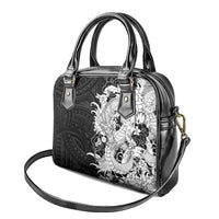 Hawaiian And Japanese Culture Shoulder Handbag Irezumi Dragon With Polynesian Pattern Black LT05 - Polynesian Pride