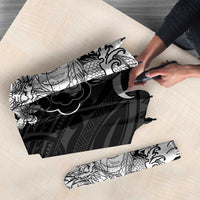 Hawaiian And Japanese Culture Umbrella Irezumi Dragon With Polynesian Pattern Black LT05 - Polynesian Pride
