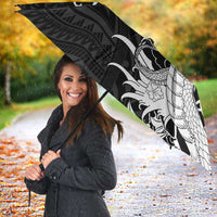 Hawaiian And Japanese Culture Umbrella Irezumi Dragon With Polynesian Pattern Black LT05 - Polynesian Pride