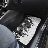 Hawaiian And Japanese Culture Car Mats Irezumi Dragon With Polynesian Pattern White LT05 - Polynesian Pride
